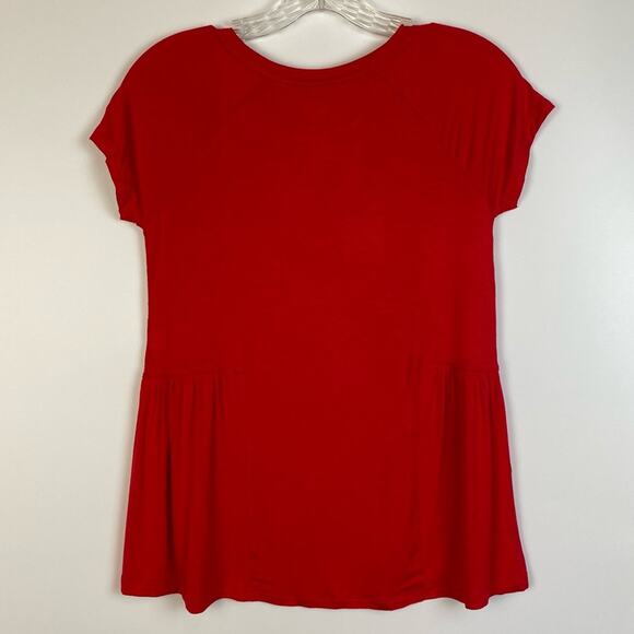 WONDER NATION GIRLS RED POPLIN TOP SIZE LARGE - Picture 8 of 10